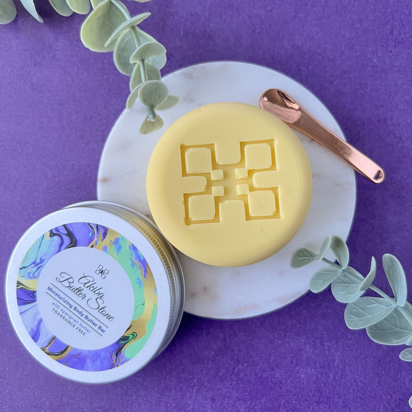 Akiba Butter Stone - Moisturizing Body Butter Bar with Kpangnan Butter (Fragrance Free)