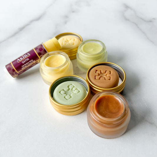 Everyday Gentle Body and Lip Care - Akiba Treasures Discovery Collection. Seven sample size products - enough to try our body and lip care range before committing to a full size product.