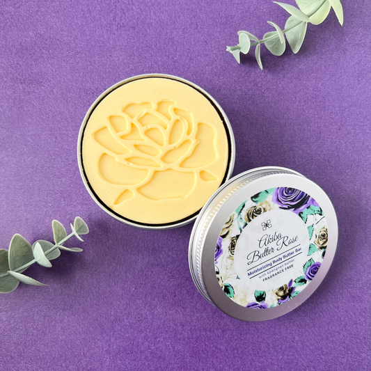 NEW! Akiba Butter Rose - Moisturizing Body Butter Bar with Kpangnan Butter and Cooling Lemon Extract (Fragrance free)