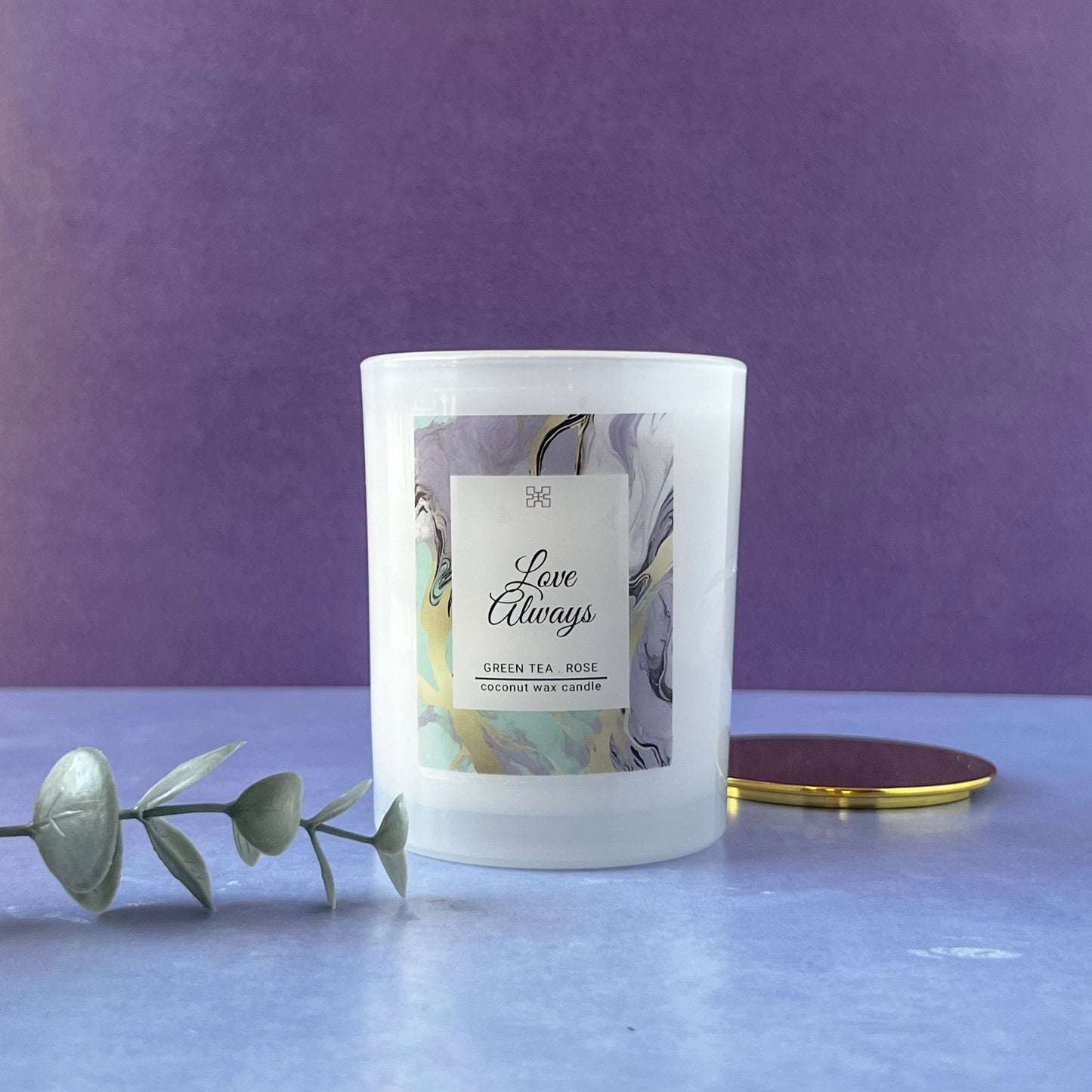 Coconut Wax Candle (Love Always) - Green Tea Rose