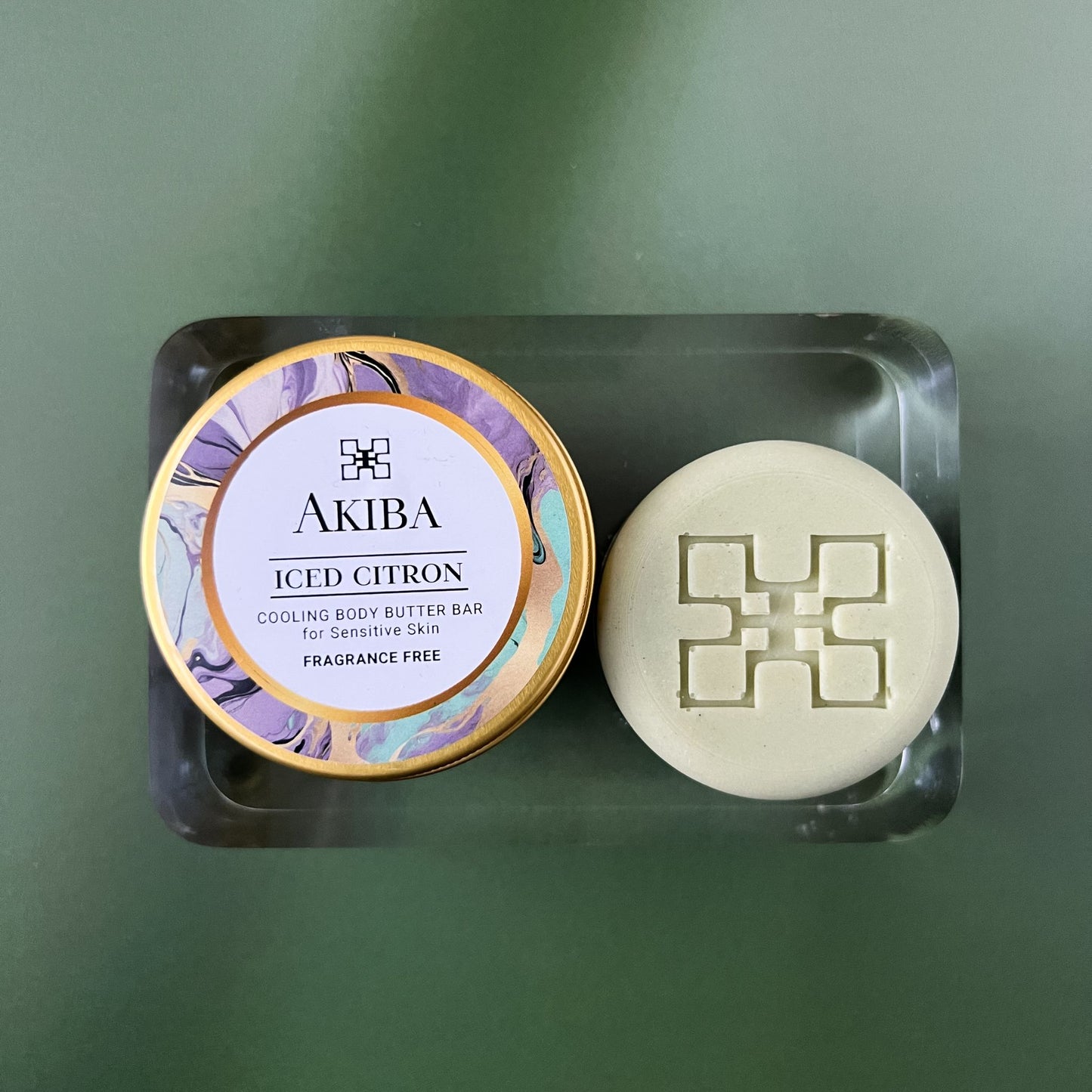 NEW! Akiba "Iced Citron" - Moisturizing Body Butter Bar with Kpangnan Butter and Cooling Lemon Extract (Fragrance Free)
