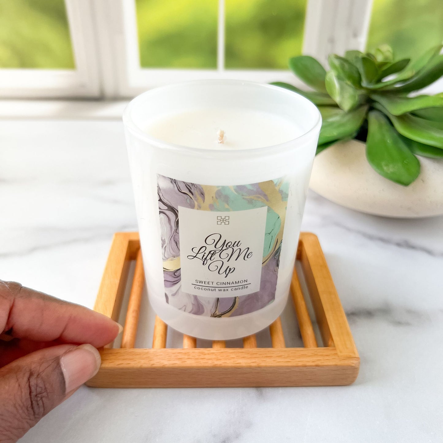 Coconut Wax Candle (You Lift Me Up) - Sweet Cinnamon